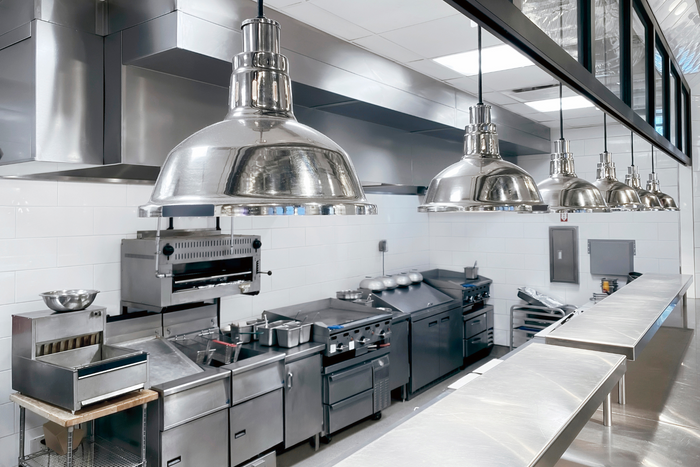 A spotless hospital kitchen ready for service