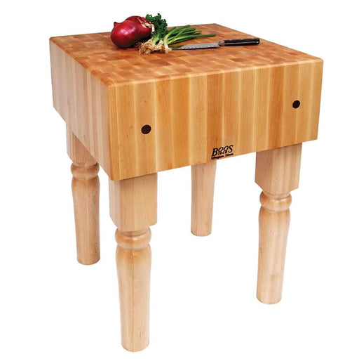 John Boos 10" Maple Top Butcher Block 30"L x 24"D Work Table AB06 on white backround