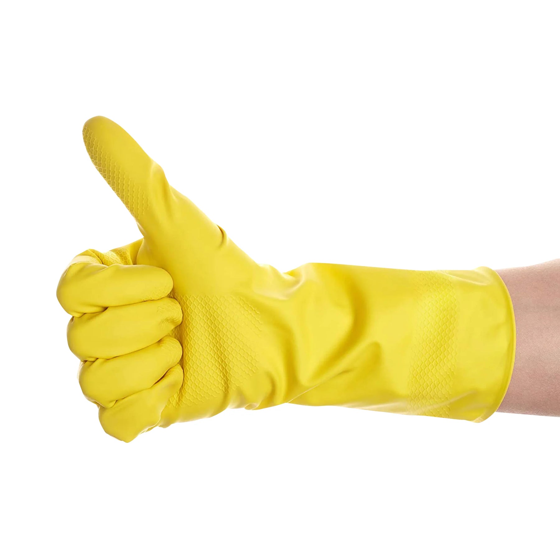 Globe Commercial Yellow Flocklined Rubber Gloves - Large / Yellow 7771