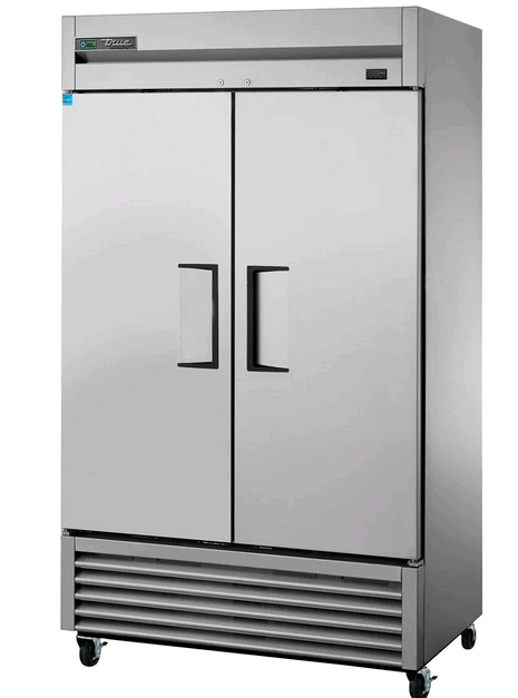 True Stainless Steel Reach in Refridgerator on white background