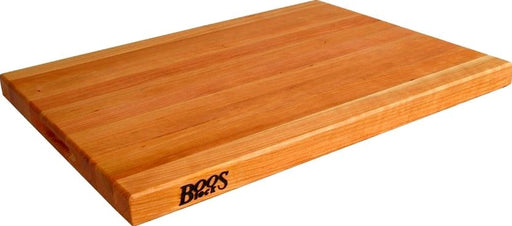 John Boos 18" x 12" x 1.5" Reversible Cherry Cutting Board CHY-R01 on white background