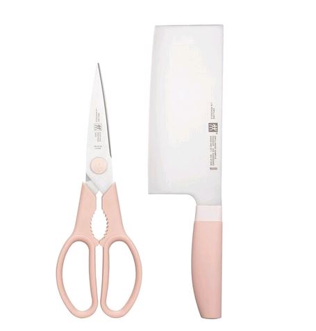 Zwilling 1009822 Now S Pink 7" Chinese Chefs & Shears 2 Piece Set