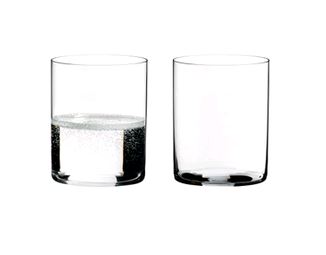 RIEDEL 6330/02 Veloce Water - 2 Pack on white background with one full of water