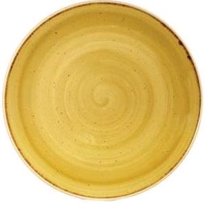 Churchill 11.25" Super Vitrified Stonecast Plate Mustard Seed Yellow SMSSEV111 - Set of 12  on white background