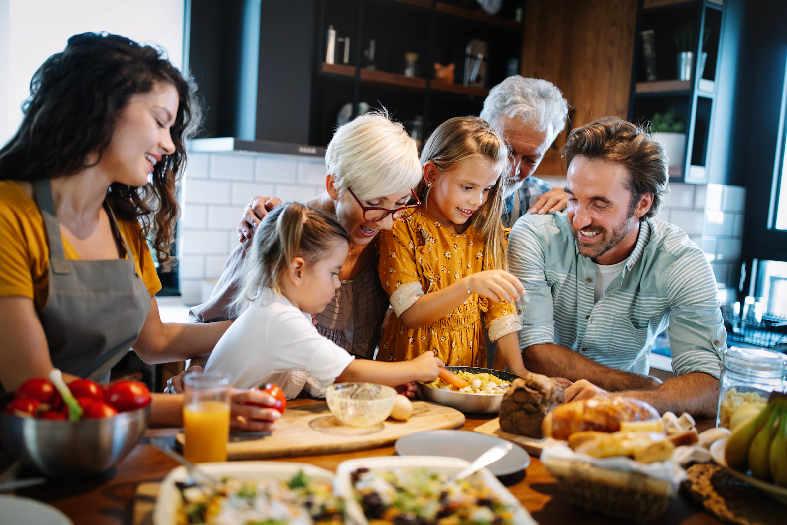 A family cooking a St. Patrick’s Day feast together