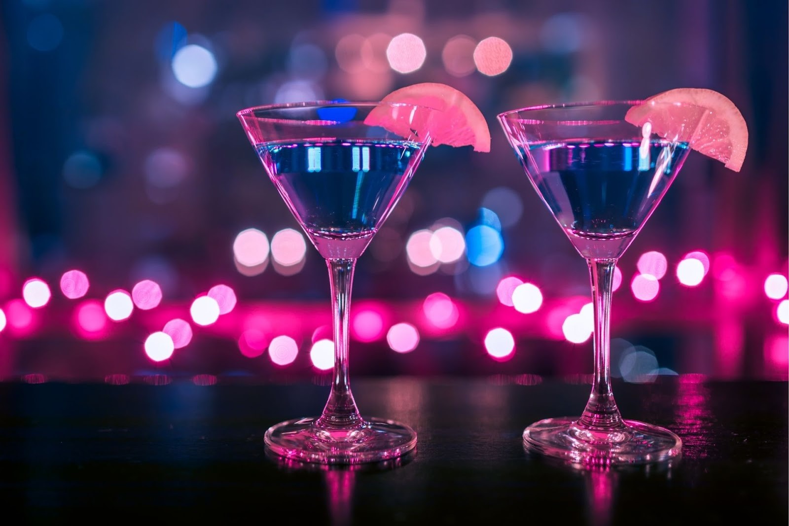 Two New Year’s Cocktails on a table