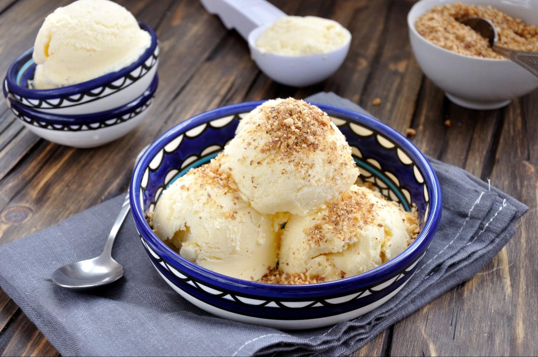 The end product of one of the KitchenAid ice cream recipes for vanilla ice cream