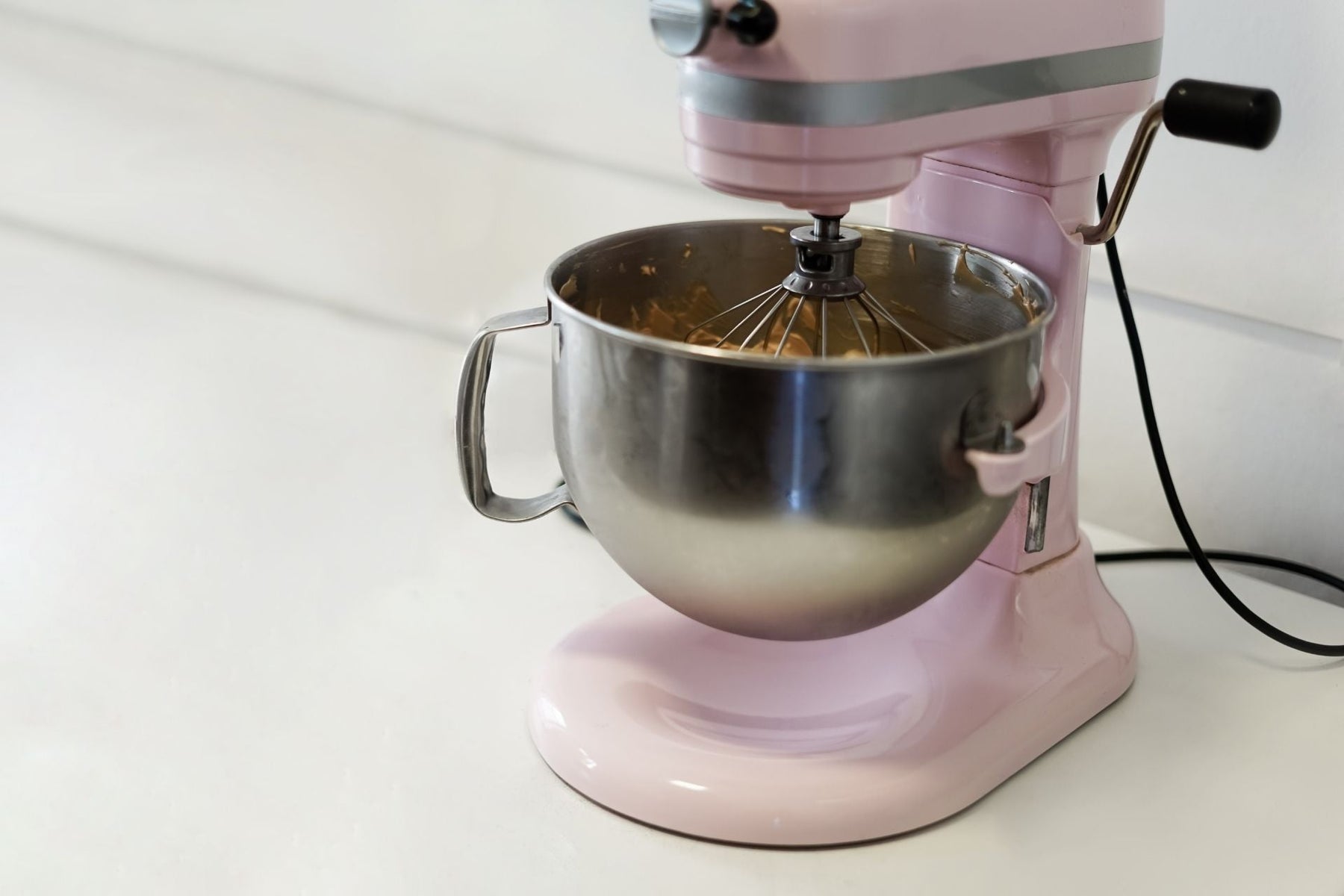A pink stand mixer 