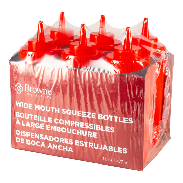 Browne - Squeeze Bottle, 16 oz, Red, 57801705 - (Pack of 6)*
