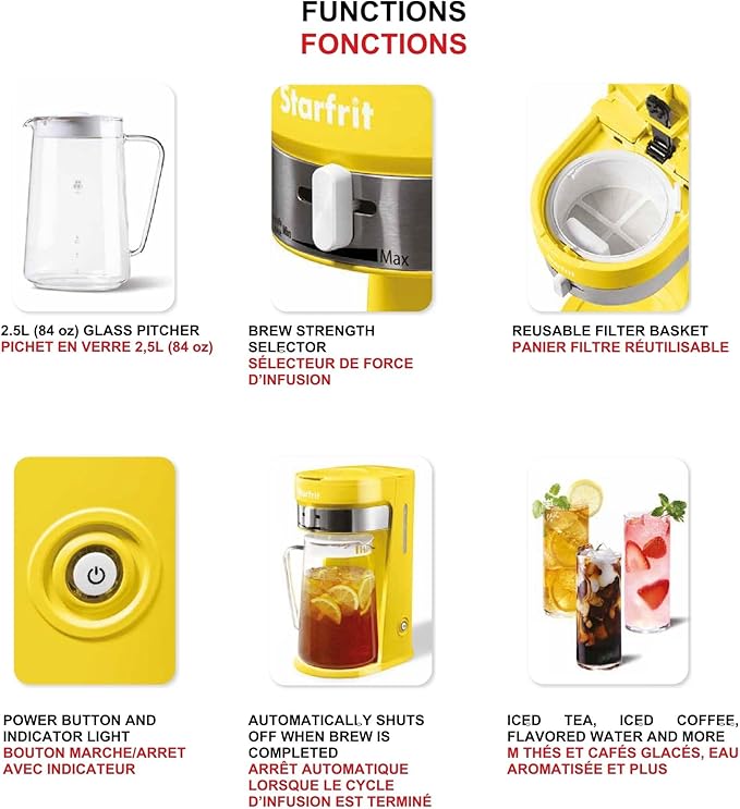 Starfrit Iced Tea & Iced Coffee Maker - 2.5L Pitcher - Yellow 024015-002-0000 1/1EA
