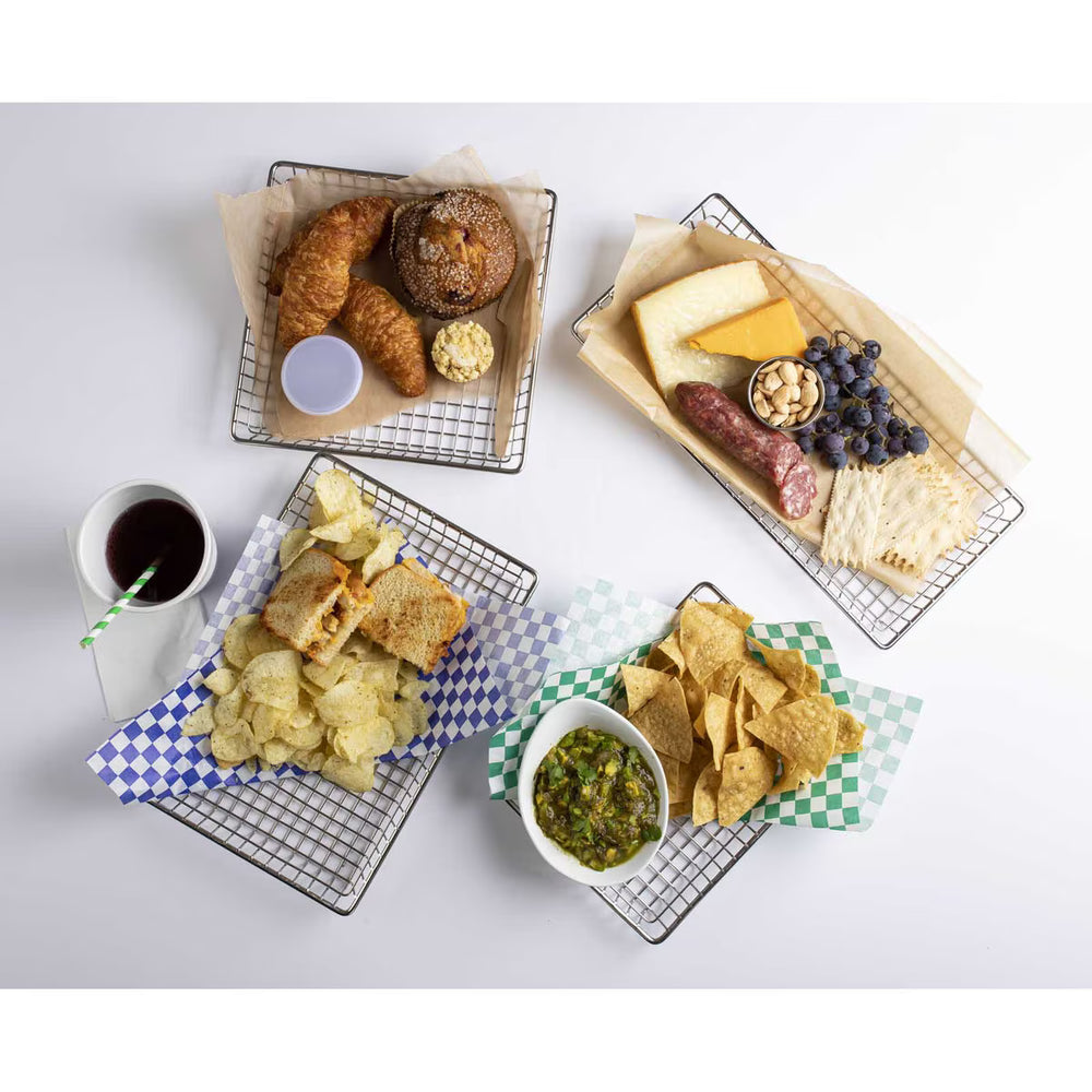 14" Rectangular Wire Serving Basket Stainless Steel