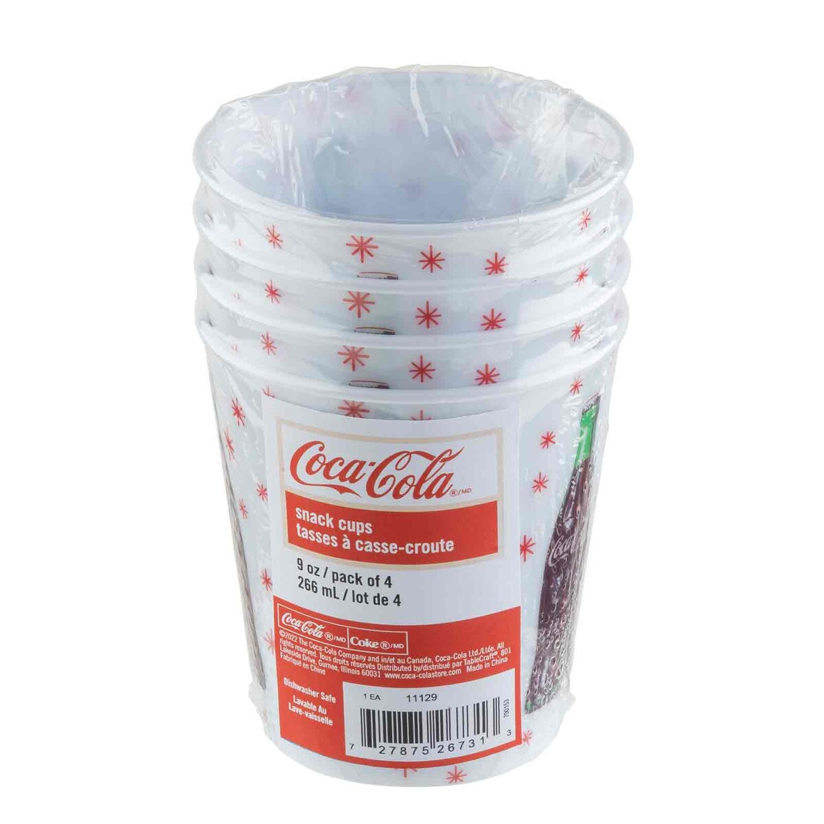 Coca Cola Retro Snack Cups 9 oz 11129 - (Set of 4)
