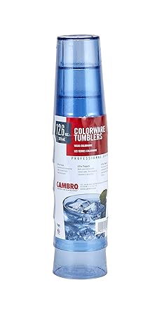 Cambro - Colorware Tumbler, Multi Pack, 12 oz, Slate Blue, 1200PSW401 - (Pack of 6)