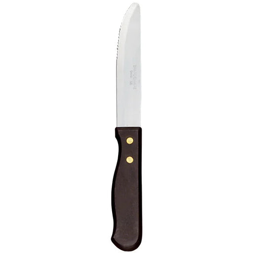 World Tableware Beef Baron 10" Stainless Steel Steak Knife with Black Polypropylene Handle - 12/Pack - 201 2492