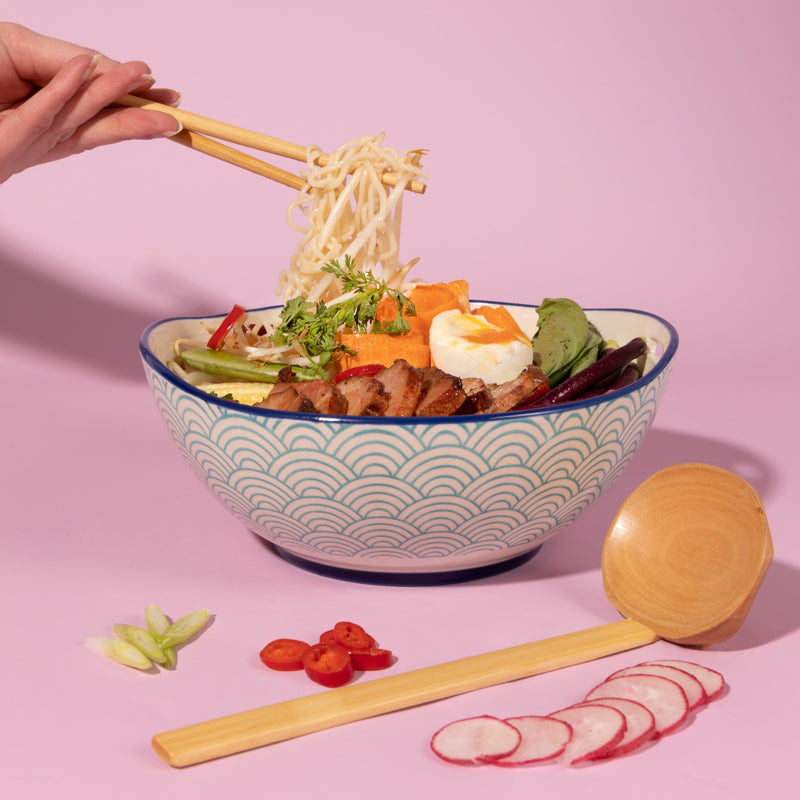 Danesco Noodle Soup Bowl Set With Ladle/Chopsticks, 800 ML, 1402125AS