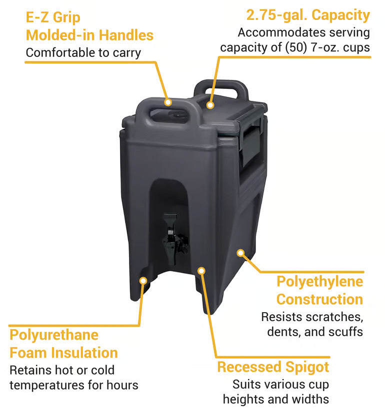 Camtainer - Black Insulated Polyethylene 2.75 Gal UC250110 - 1/1EA