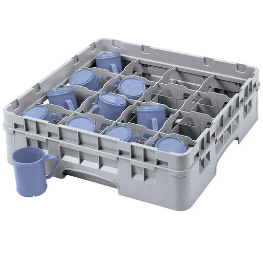 Cambro Camrack 4 1/4" Soft Gray 16 Compartment Full Size Cup Rack 16C414151  - 1/1EA