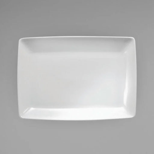 Oneida Fusion by 1880 Hospitality R4020000371S Square 13" x 9" Bright White Porcelain Rectangular Platter - 12/Case