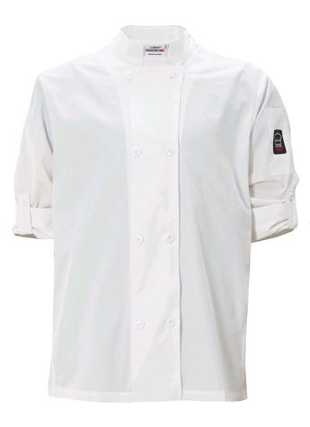 Winco Ventilated White Large Chef Jacket UNF-12WL