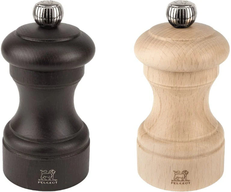 Peugeot - Bistro 4" Wood Natural /Black Salt & Pepper Mills 2/22594 Set of 2