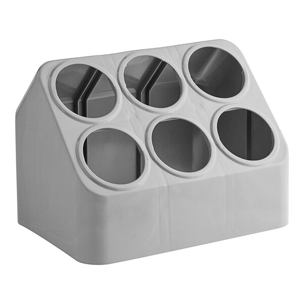 Vollrath - Flatware Organizer, Gray Plastic, 6-Cylinder, 52644 - 1/1EA