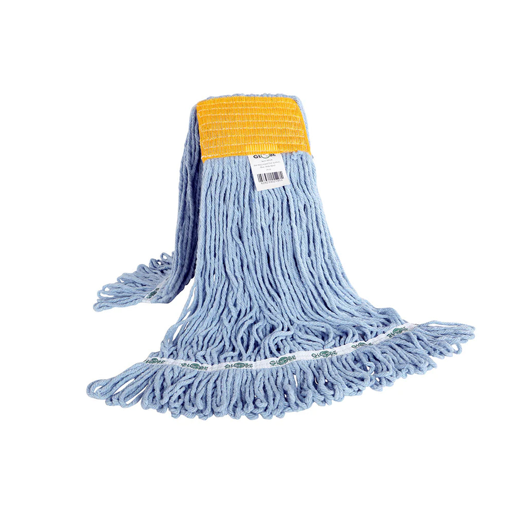 Globe Commercial - Syn-Pro Blue Wet Mop Head, 20 oz, Wide Band, Commercial Mop Head, 3051B - 1/1EA