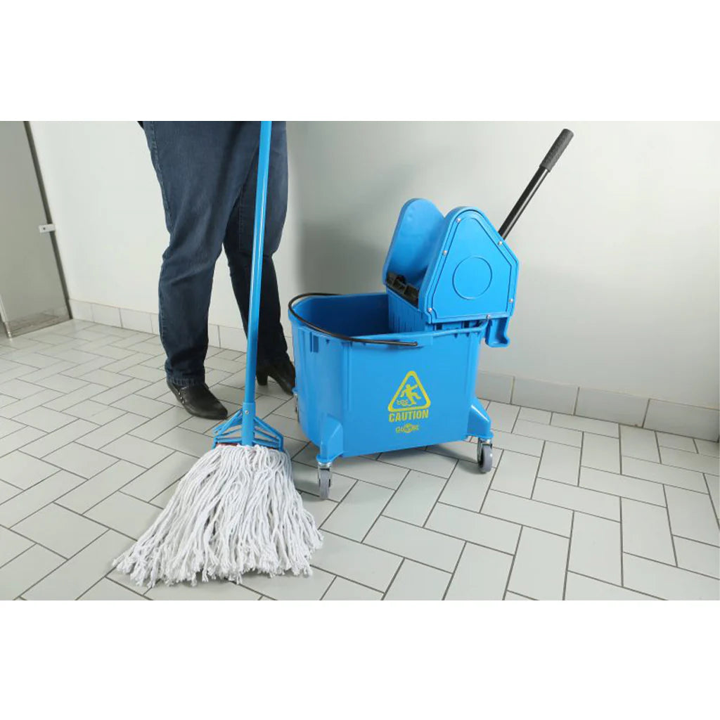 Globe Commercial - Bucket & Wringer 40 Qt Blue Downpress 3078B - (1 Combo)