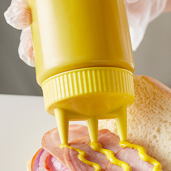 Traex® Color-Mate™ 24 oz. Yellow Tri Tip™ Wide Mouth Squeeze Bottle 1/1EA - 3324C-08-1406