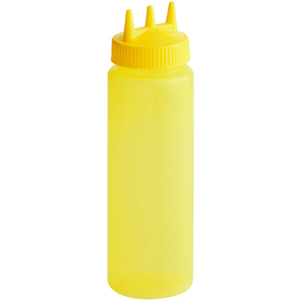 Traex® Color-Mate™ 24 oz. Yellow Tri Tip™ Wide Mouth Squeeze Bottle 1/1EA - 3324C-08-1406