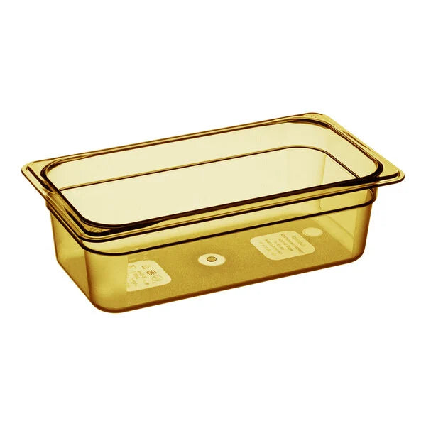 Cambro  H-Pan™ 1/3 Size Amber High Heat Plastic Food Pan - 4