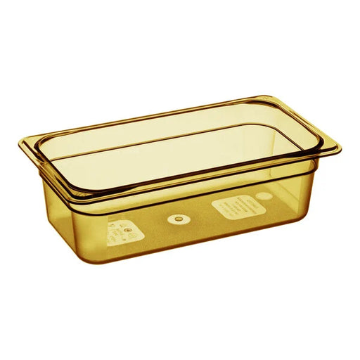 Cambro  H-Pan™ 1/3 Size Amber High Heat Plastic Food Pan - 4" Deep 34HP150 1/1EA