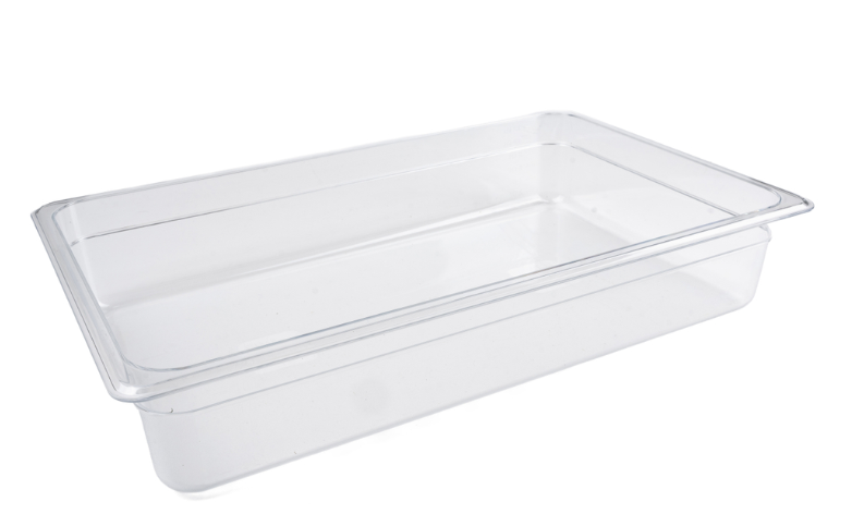 Browne 1/1 Full Size Clear Polycarbonate Food Pan 4" Deep (1 Each) 38004