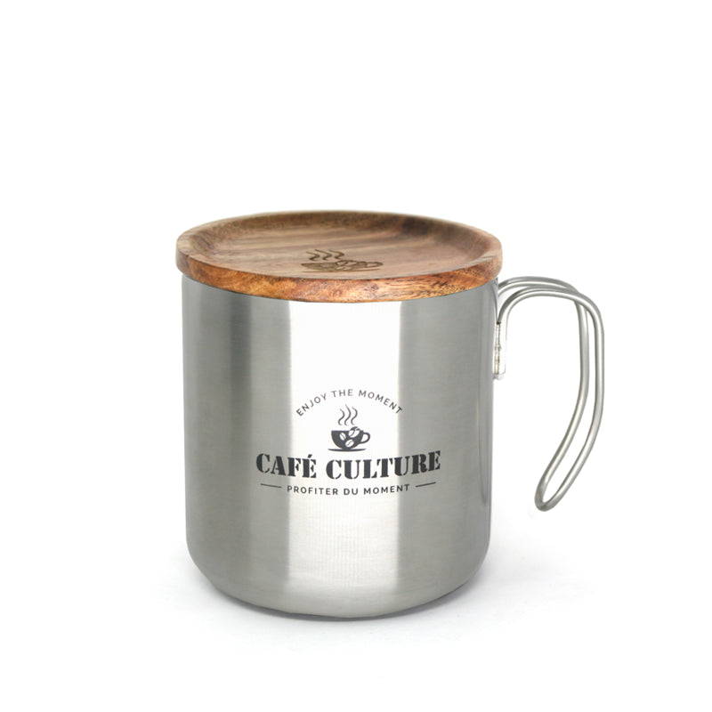 Danesco 450 ml Mug w/ Acacia Lid 4244776SS
