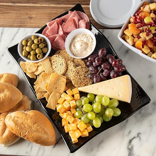 Carlise Terra Rectangular Textured Platter 11 x 15.5 x 1.5 - Black 4452203 4/1EA*