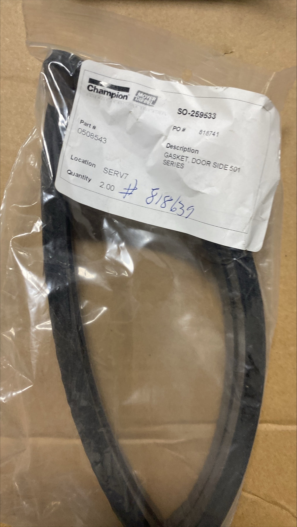 Champion Door Gasket 508543 1/1EA*