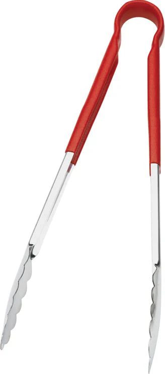 Browne - Tong, 9",  Red Coated Handle, Stainless Steel, 5511RD - 1/1EA