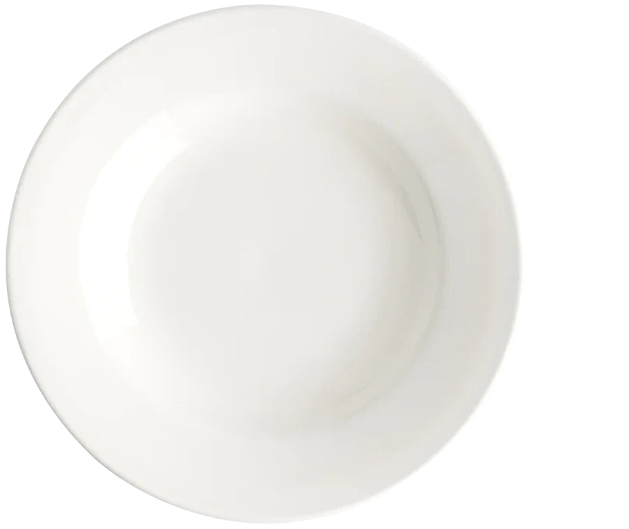 Browne Foundation 9.25" Wide Rim Porcelain Bowl, 8.5 oz – White 5630157 12/1EA*