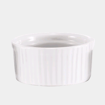 Browne - Ramekin Ribbed 3 oz Porcelain 564024W - 1/1EA