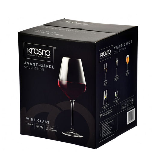 Krosno Red Wine Glasses, Set of 4, 550ML 590303 CL
