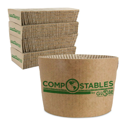 Globe Commercial - Coffee Cup Sleeves (8 oz to 10 oz) Brown 6085 - (Pack of 1000)