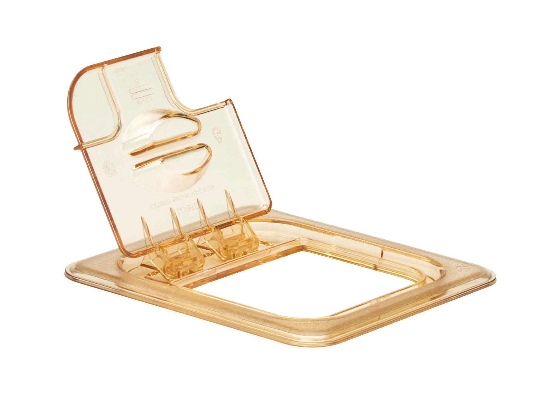 Cambro - Pan Cover Flip Notched 1/6 Size Amber 60HPLN150 - 1/1EA