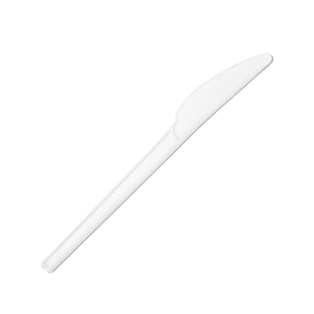 Globe Commercial - Compostable Knives 6.5" White 6152 - (Case of 1000)