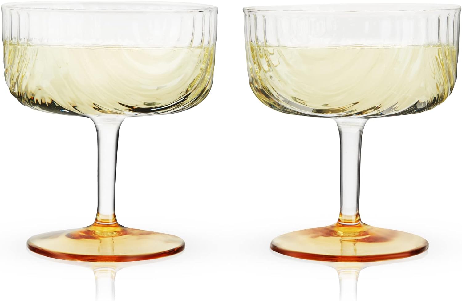 Viski 10981 Gatsby Coupes Stemmed Cocktail Glasses 8 Oz, Set of 2