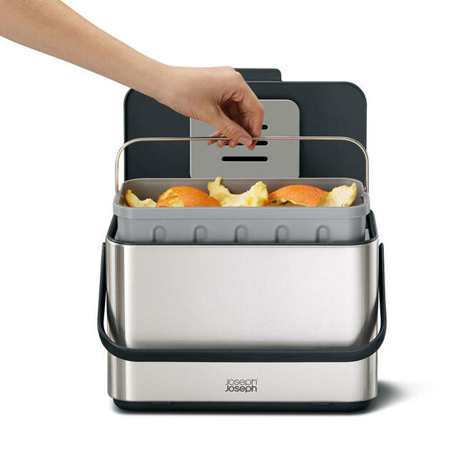 Joseph Joseph - Collect Food Waste Caddy, Stainless-Steel, 4L 7030145SS - 1/1EA