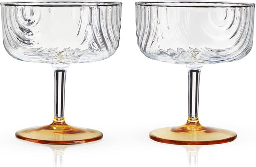 Viski 10981 Gatsby Coupes Stemmed Cocktail Glasses 8 Oz, Set of 2