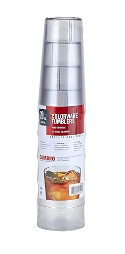 Cambro - Colorware Tumbler, Multi Pack, 22 oz, Clear, 2000PSW152 - (Pack of 6)