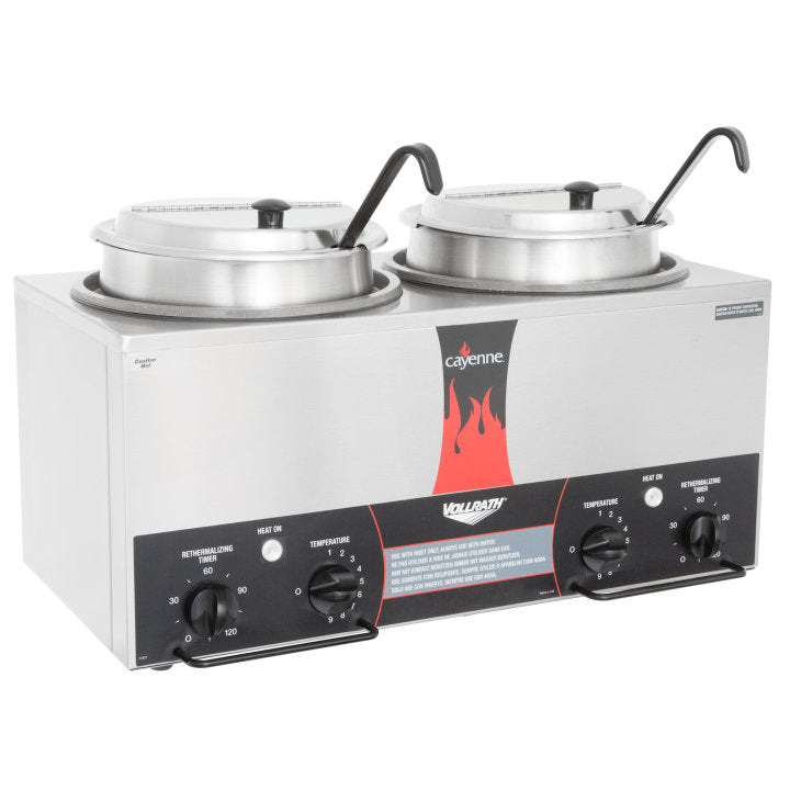 Vollrath Twin-well 7-quart 120-volt Cayenne® model TW-27R rethermalizer with accessory package 72029