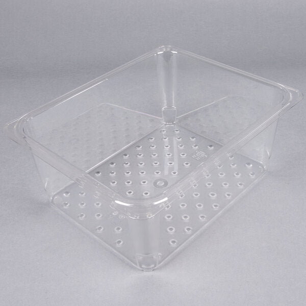 Cambro Camwear 1/2 Size Clear Polycarbonate Colander Pan - 5