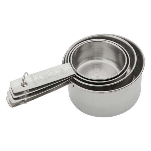 Browne Measuring Cup Set 4 Piece Stainless Steel 1/4 cup, 1/3 cup, 1/2 cup, 1 cup 1/1EA 746107