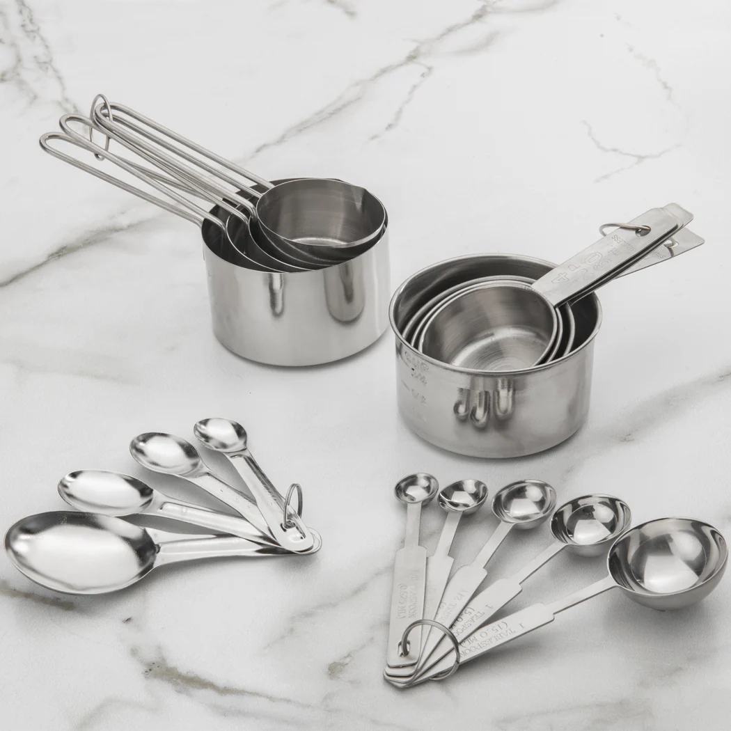 Browne Measuring Cup Set 4 Piece Stainless Steel 1/4 cup, 1/3 cup, 1/2 cup, 1 cup 1/1EA 746107